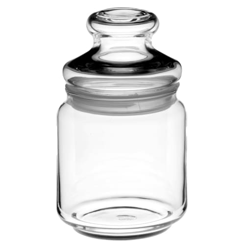 Glass Vanity Jar with Lid, 16 Ounces